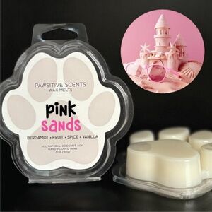 Paw Print Wax Melt/Pink Sands Scent/Coconut Soy Wax/100% Vegan/Eco-Friendly